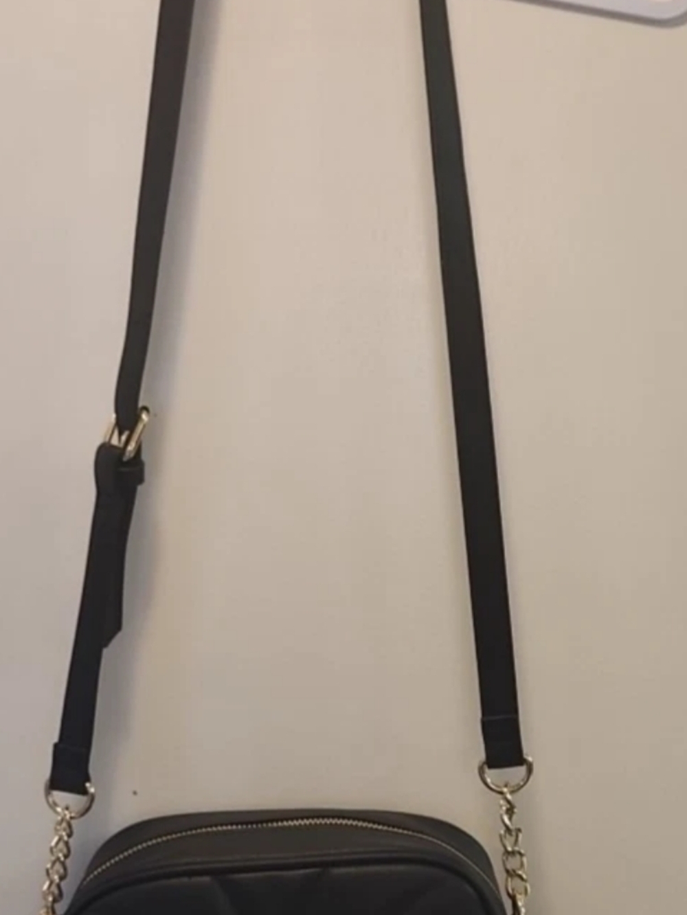 Juicy Couture Black and White Quilted Crossbody with Gold Accents
